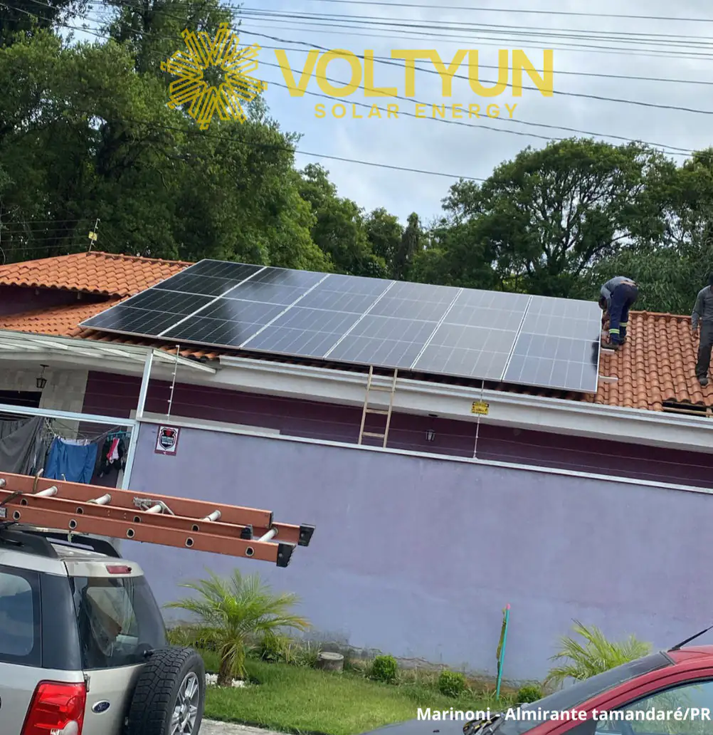 Instalação residencial de energia solar